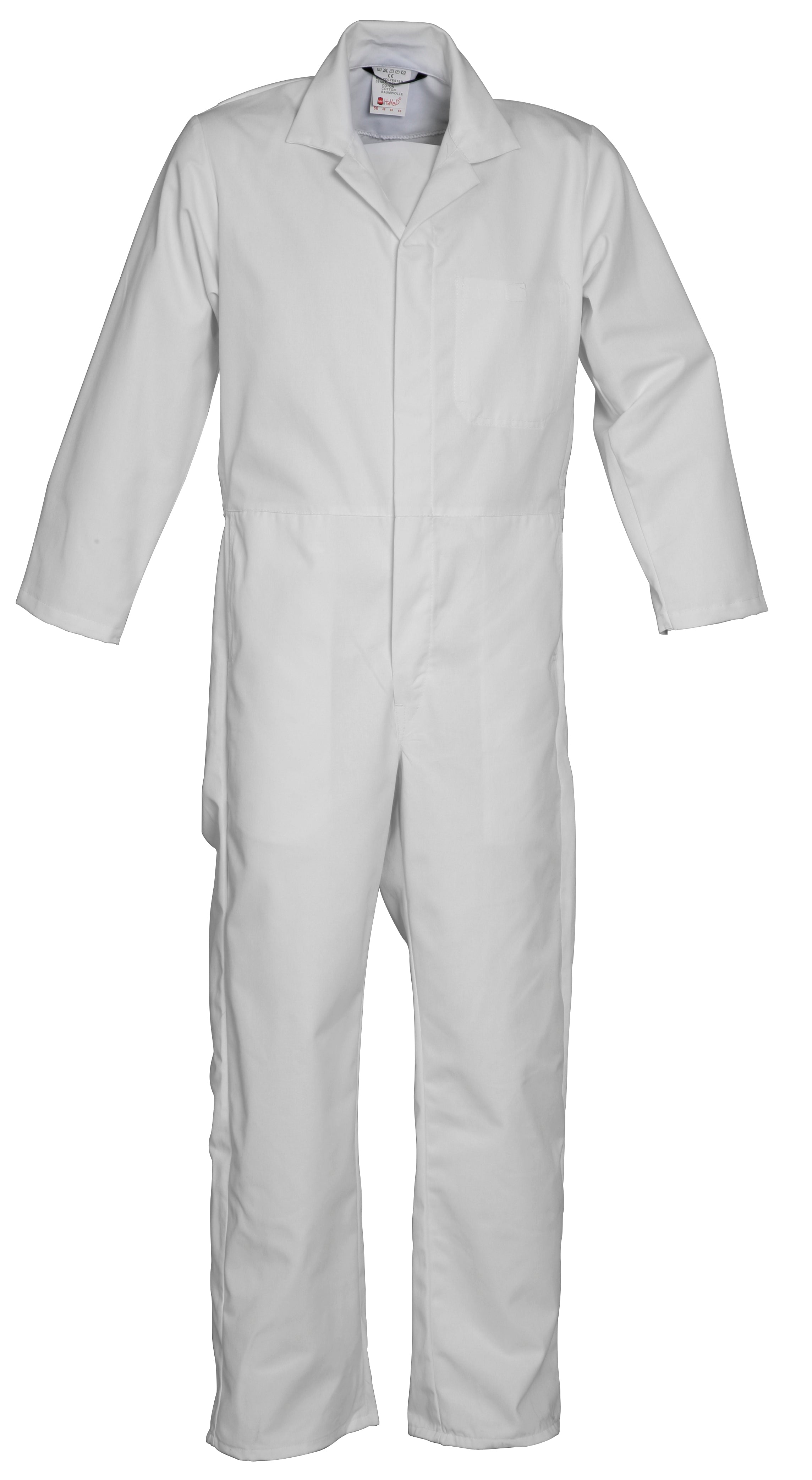 Coverall Food snap button HAVEP® Basic - white