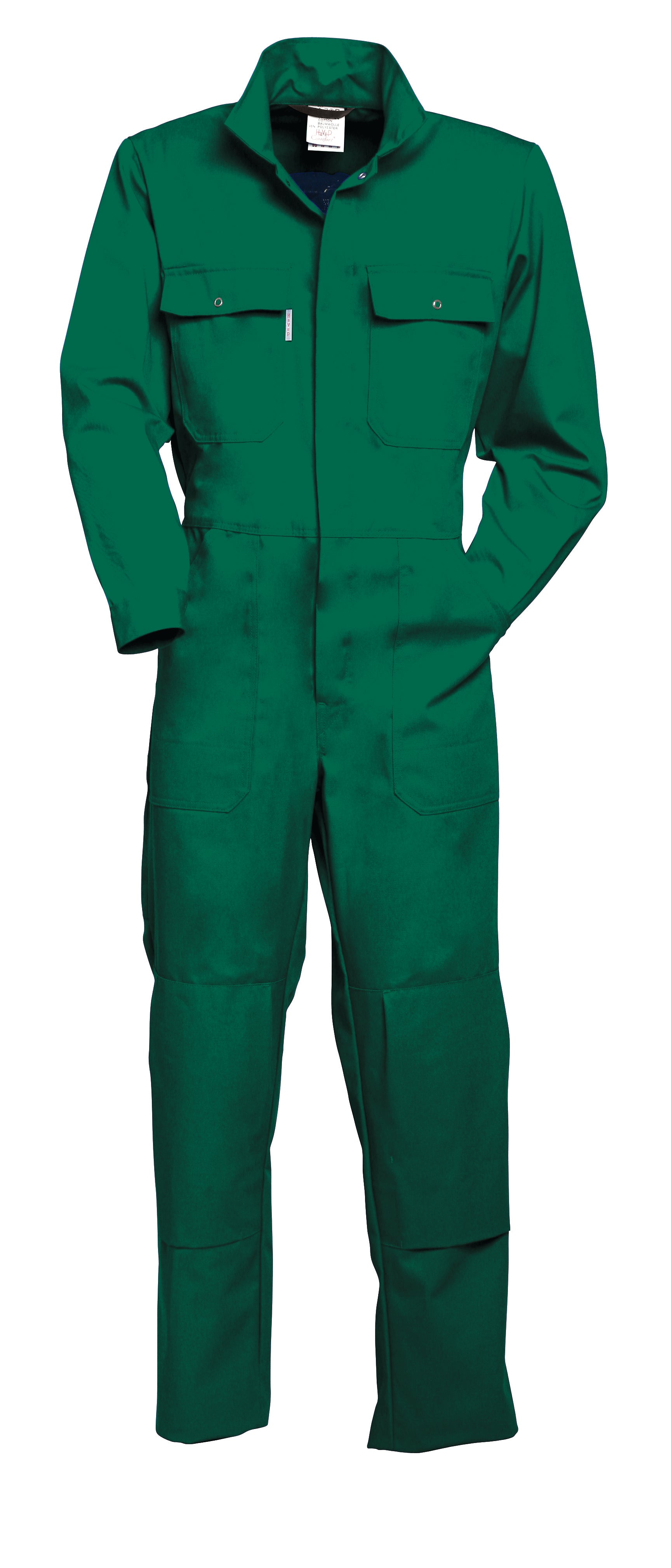 Coverall snap button Kneepocket HAVEP® Basic - bottle green