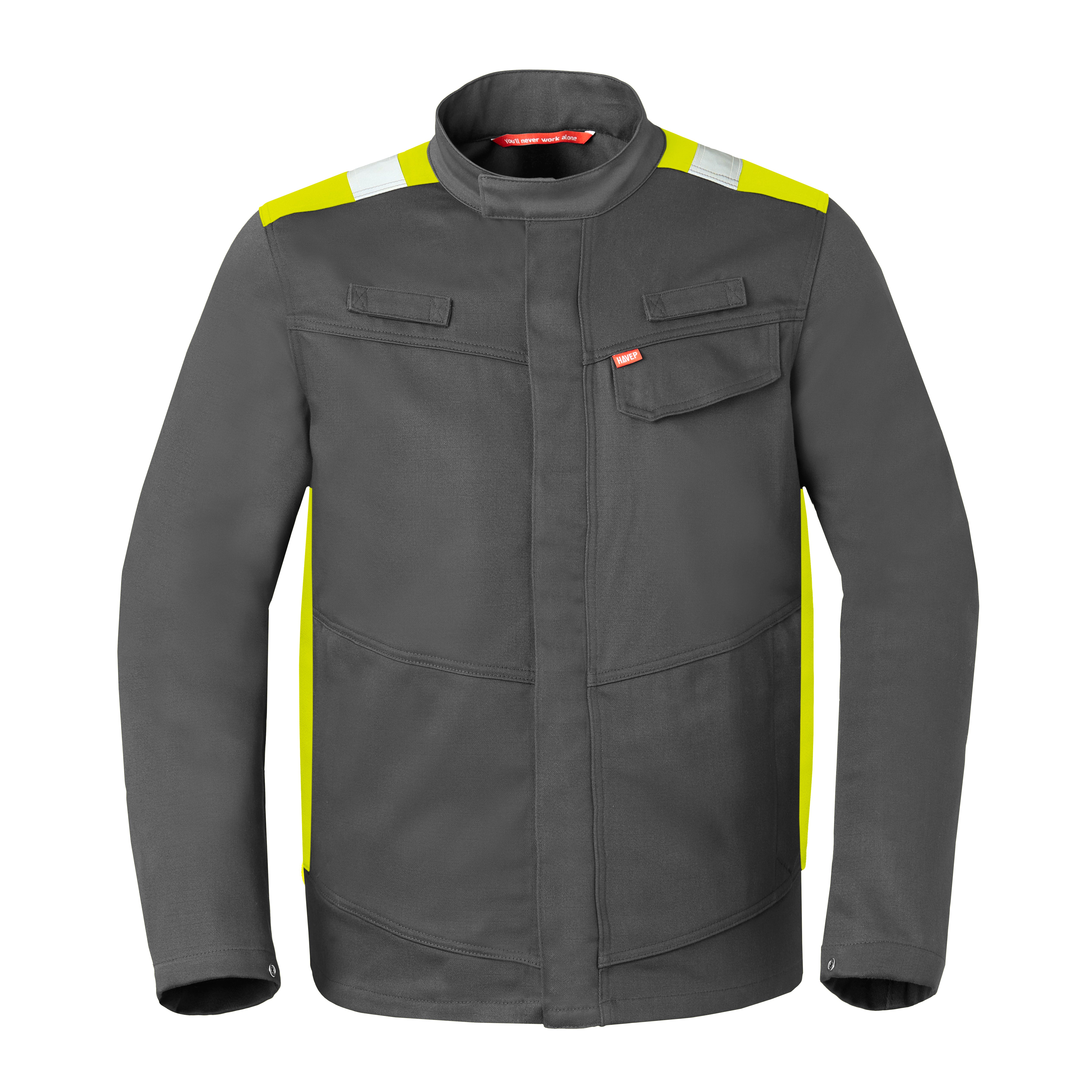 Work Jacket HAVEP® Force+ - charcoal/high vis yellow