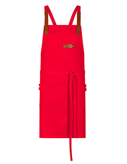 Bib Apron Canvas With Decorative Label L-Shop