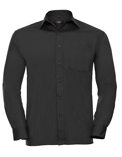 Men's Long Sleeve Classic Polycotton Poplin Shirt L-Shop
