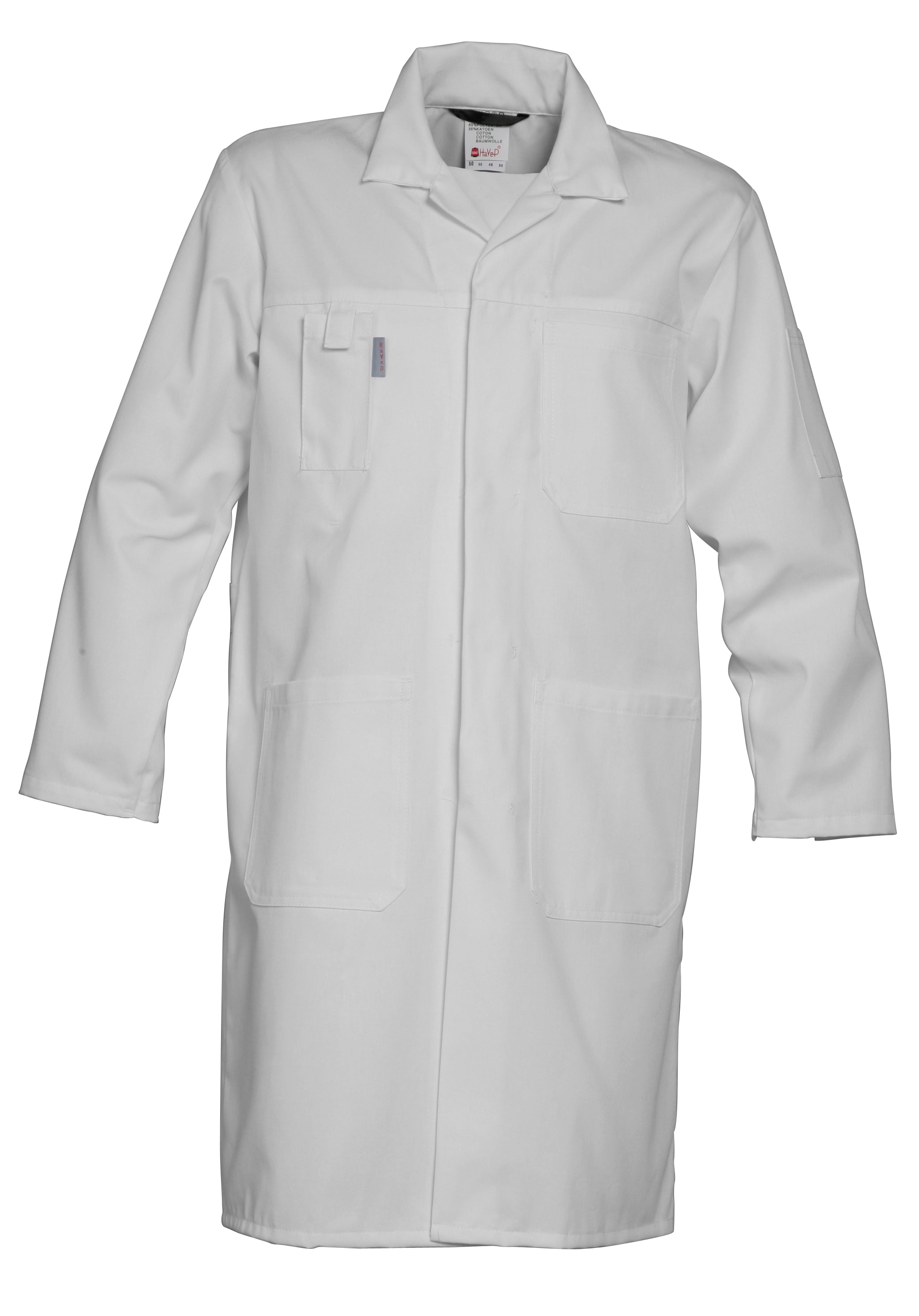 Work Jacket Long snap button HAVEP® Basic - white