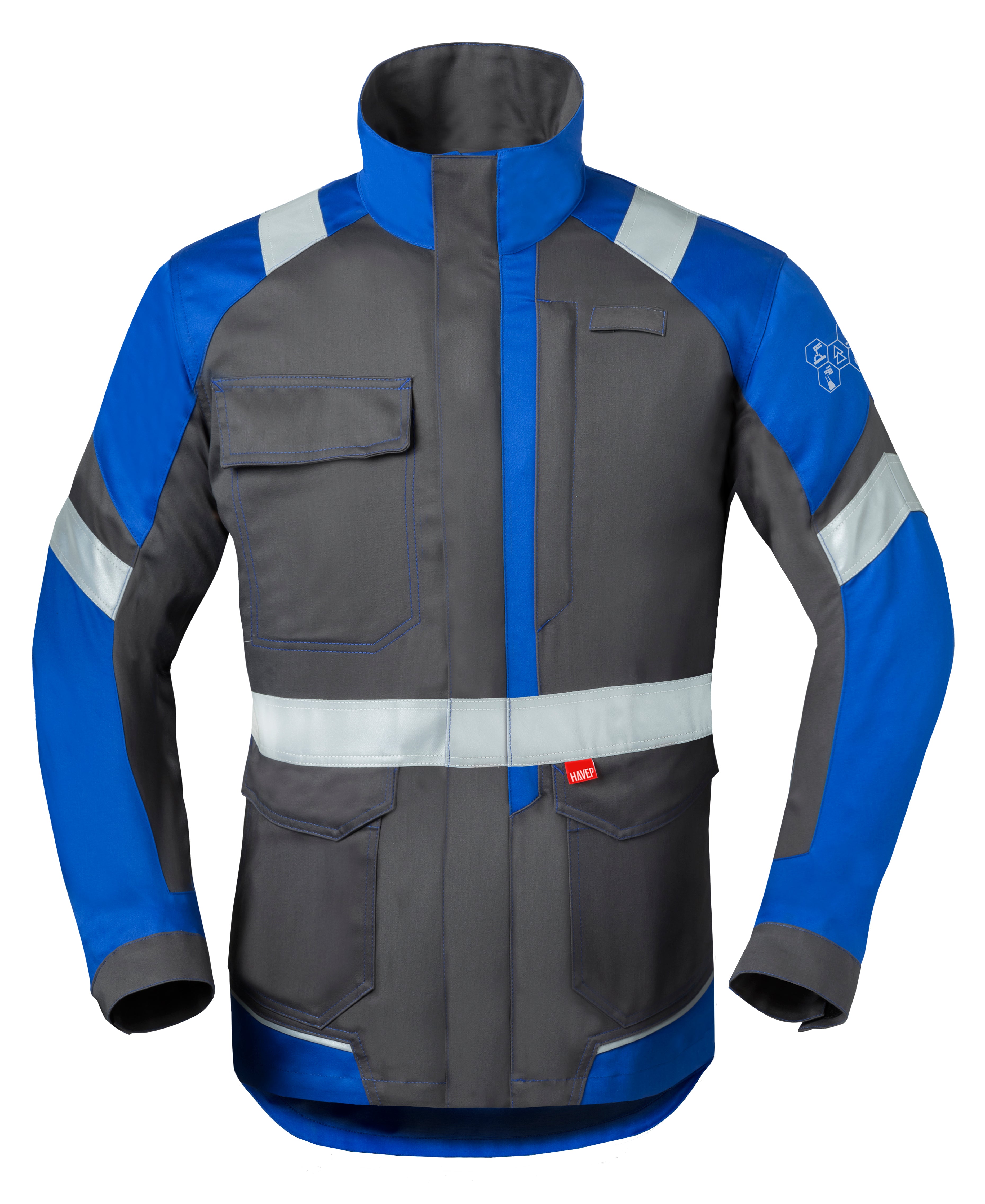 Work Jacket HAVEP® 5-Safety Image+ - charcoal/cornblue