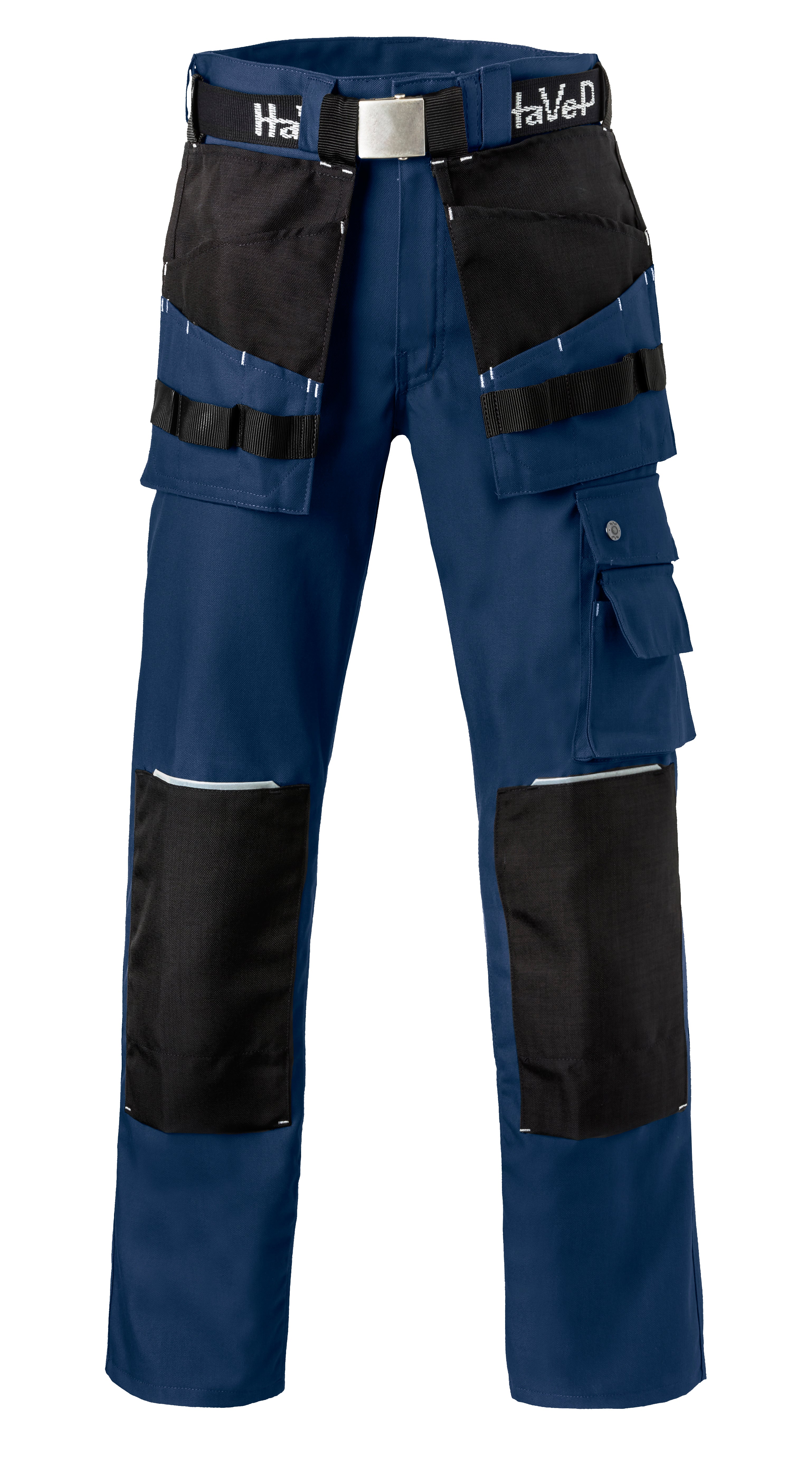 Work Trousers Kneepocket HAVEP® Basic - indigo blue/black/silver grey