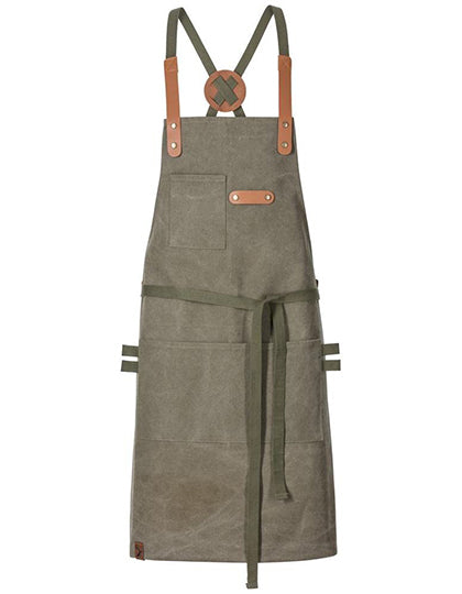 Bib Apron Canvas With Decorative Label L-Shop