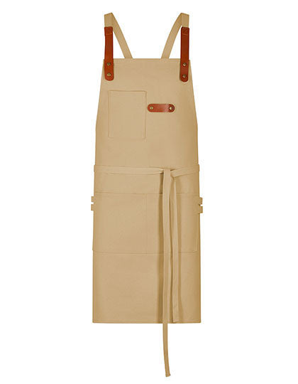 Bib Apron Canvas With Decorative Label L-Shop