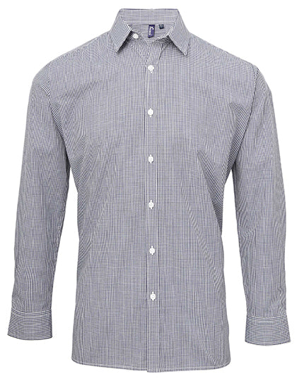 Men´s Microcheck (Gingham) Long Sleeve Cotton Shirt