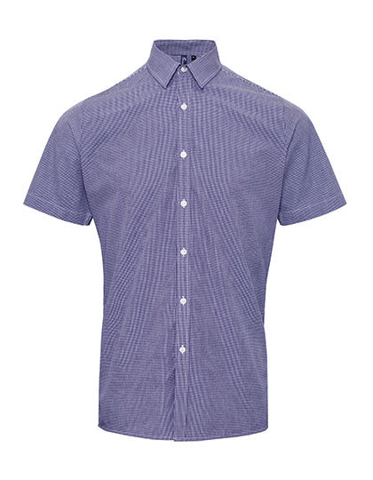 Men´s Microcheck (Gingham) Short Sleeve Cotton Shirt