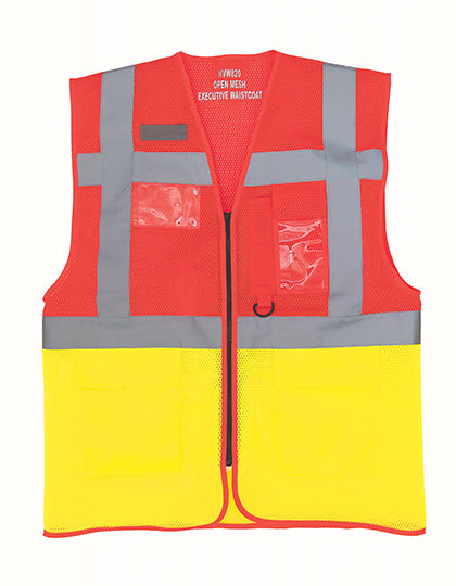 Hi-Vis Top Cool Recycled Open Mesh Executive Waistcoat L-Shop