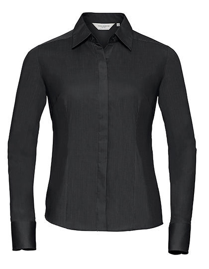 Ladies' Long Sleeve Fitted Polycotton Poplin Shirt L-Shop
