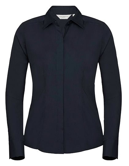 Ladies' Long Sleeve Fitted Polycotton Poplin Shirt L-Shop