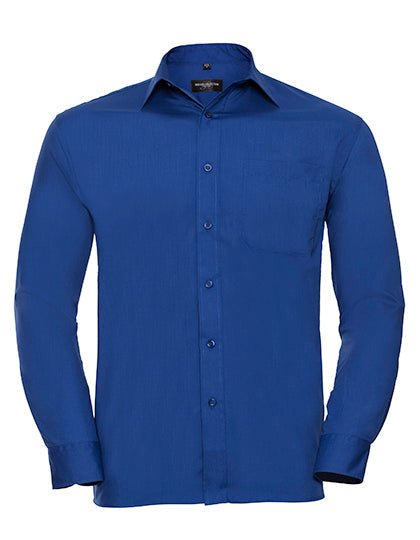 Men's Long Sleeve Classic Polycotton Poplin Shirt L-Shop