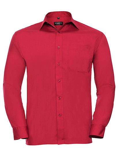 Men's Long Sleeve Classic Polycotton Poplin Shirt L-Shop
