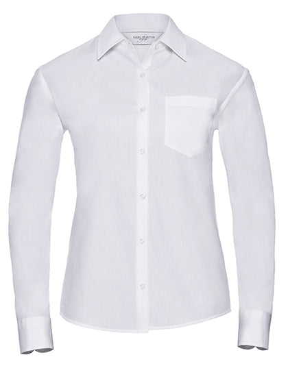 Ladies' Long Sleeve Classic Pure Cotton Poplin Shirt L-Shop