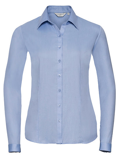 Ladies' Long Sleeve Tailored Herringbone Shirt L-Shop