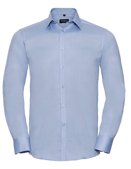 Men's Long Sleeve Tailored Herringbone Shirt L-Shop