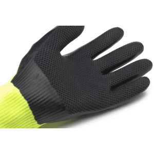 EUROCUT STRONG L440 GRIP CUT D gloves, yel blck, latex, S.