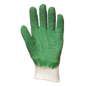 EUROSTRONG 3805 Green latex crinkle gloves, open back, S.