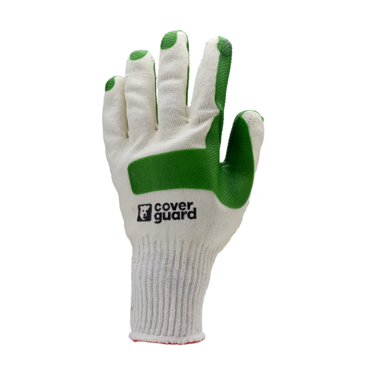 EUROSTRONG 3840 gloves, cotton, vulcanised green latex, S.