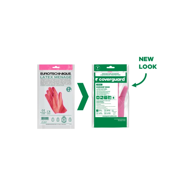 EURODIP 5020 nat. Latex gloves, household standard pink, S.