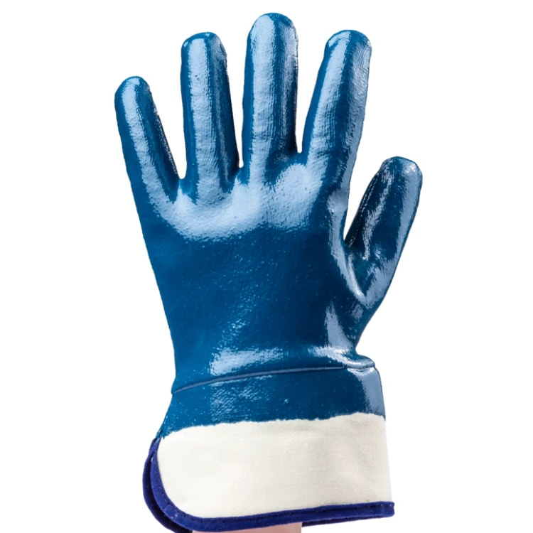 EUROSTRONG 9620 blue full dble nit gloves, safety cuff, S.