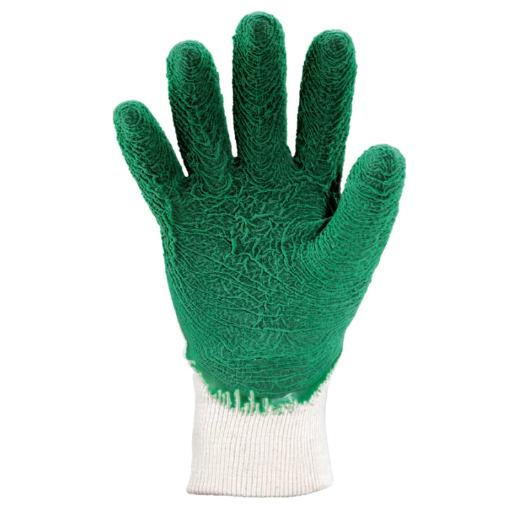 EUROSTRONG 3810 Green latex crinkle gloves, sup qlty, S.