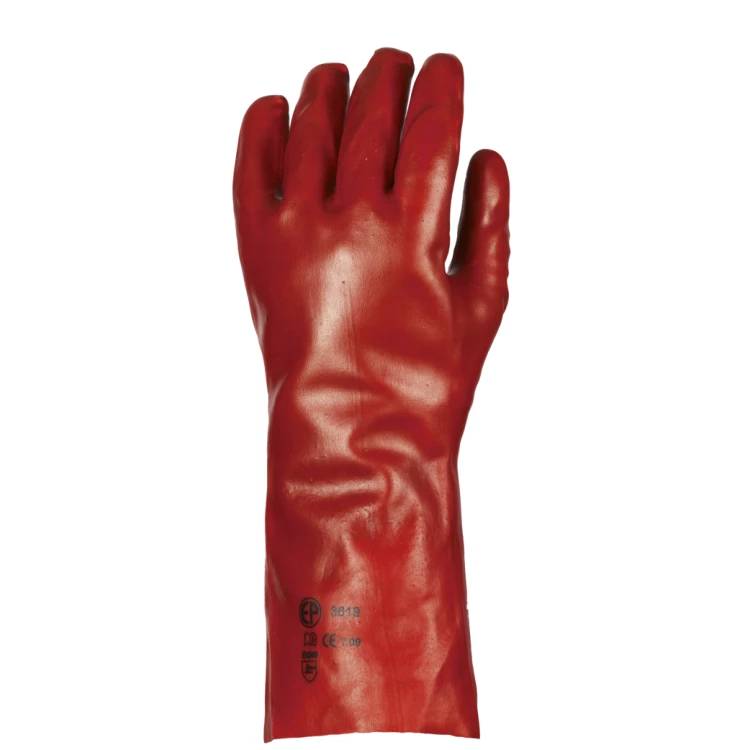 EUROSTRONG 3620 Red PVC gloves, seamless support, 36cm, S.