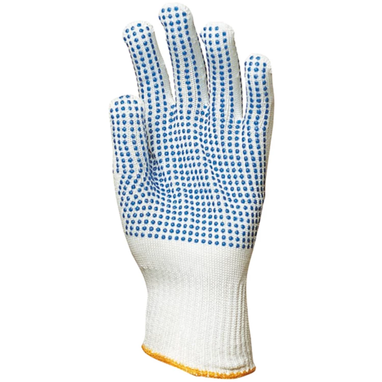 EUROSTRONG 4367 polyester gloves, blue dots palm back, S.