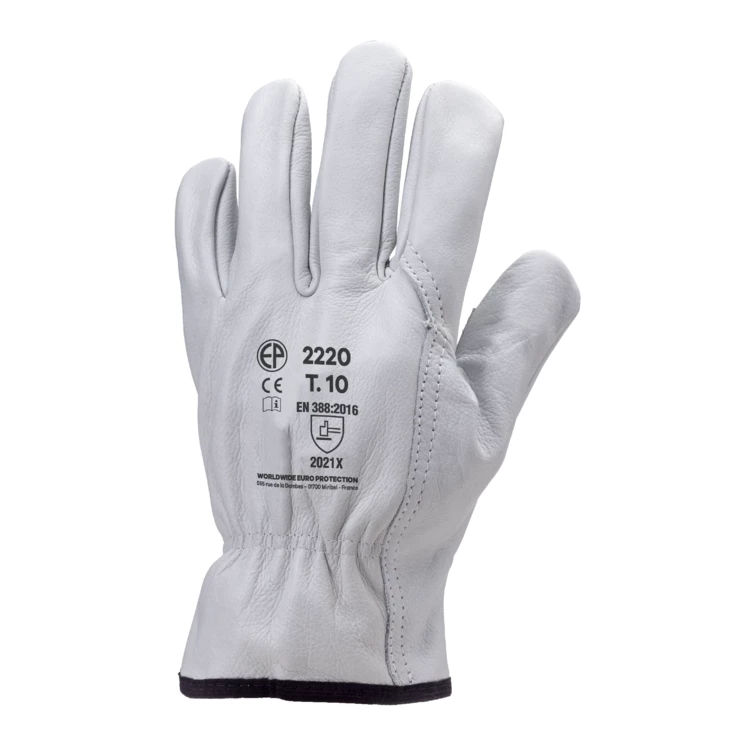 EUROSTRONG 2220 Full Grain Cowhide gloves ecru *CAR*, S.