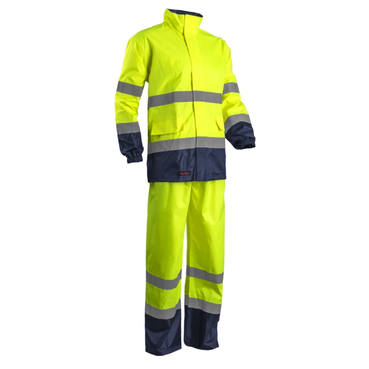 HI WAY Rainsuit hiviz yellow/navy