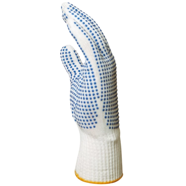 EUROSTRONG 436polyester gloves, blue dots palm back, S.