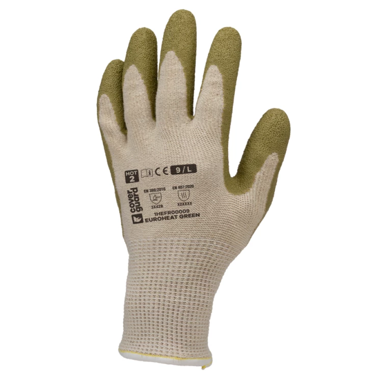 EUROHEAT GREEN gloves, white recyc cot/PE latex *CAR*, S.