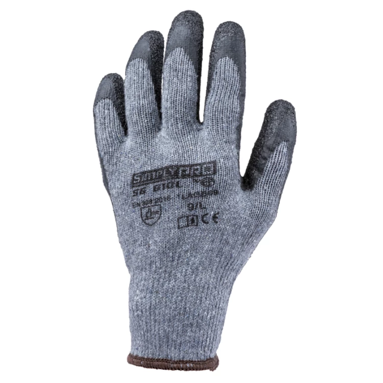 EUROSTRONG SG810L gloves, grey blck latex, *CAR*, S.