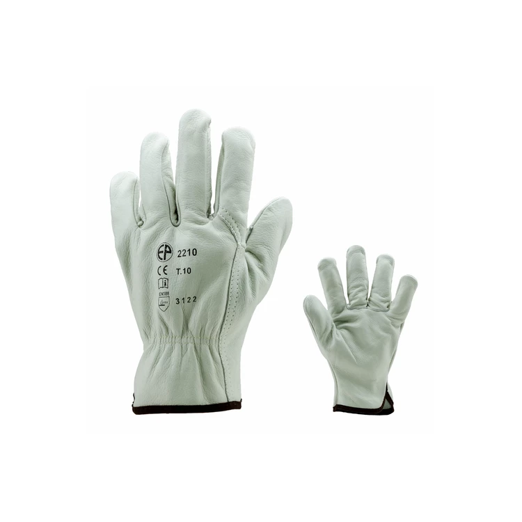 EUROSTRONG 2210 beige sup cow grain leather gloves, S.