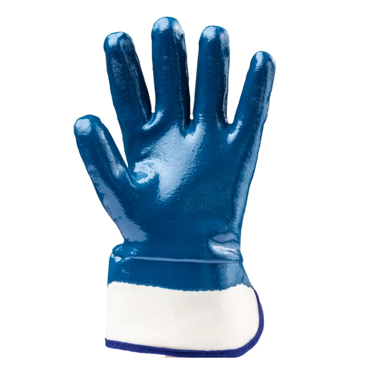 EUROSTRONG 9620 blue full dble nit gloves, safety cuff, S.