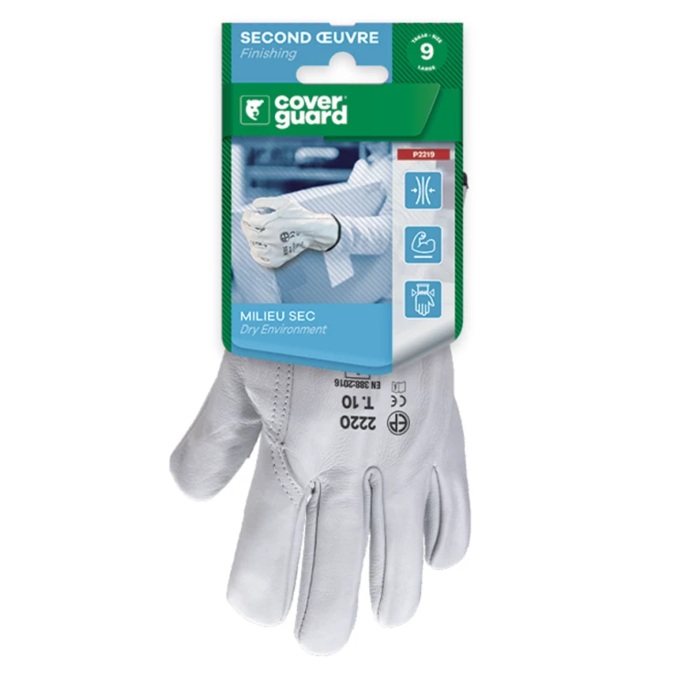 EUROSTRONG 2220 Full Grain Cowhide gloves ecru *CAR*, S.