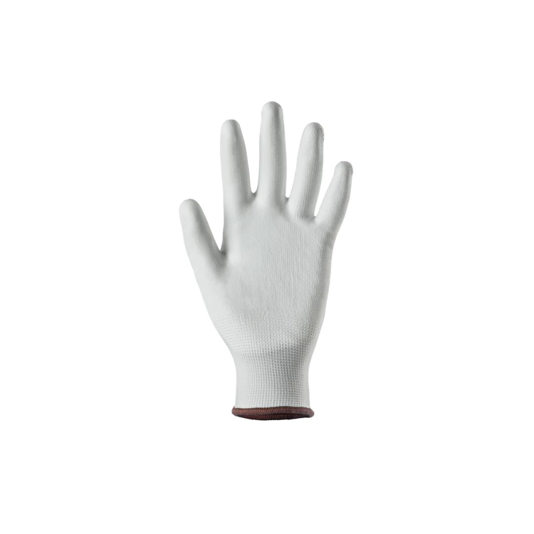 EUROLITE 13P100 white polyester gloves, white PU palm, S.