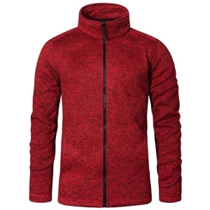 Men\u0027s\u0020Knit\u0020Fleece\u0020Jacket\u0020C\u002B - Heather Red