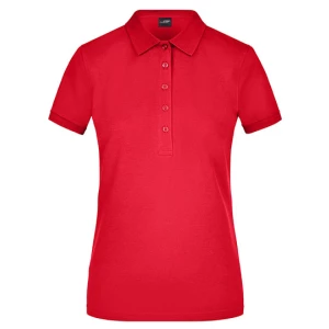 Ladies\u0027\u0020Elastic\u0020Polo\u0020Piqu\u00E9 - Red