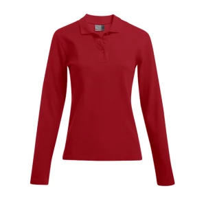 Women\u0027s\u0020Heavy\u0020Polo\u0020Long\u0020Sleeve - Fire Red