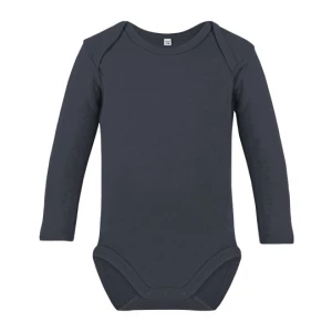 Organic\u0020Baby\u0020Bodysuit\u0020Long\u0020Sleeve\u0020Bailey\u002002 - Charcoal Grey