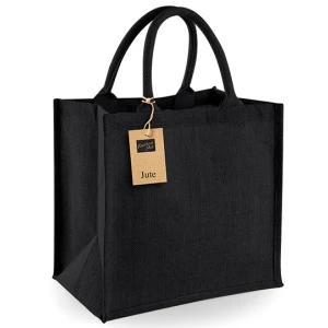 Jute\u0020Midi\u0020Shopper - Black