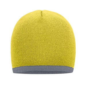 Beanie\u0020With\u0020Contrasting\u0020Border - Yellow