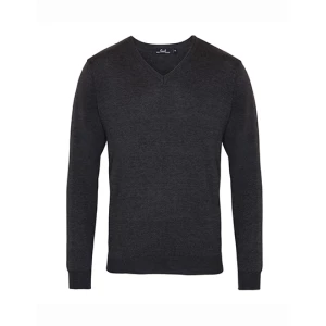 Men\u0027s\u0020V\u002DNeck\u0020Knitted\u0020Sweater - Charcoal