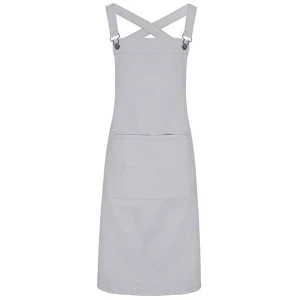 Cross\u0020Back\u0020Barista\u0020Bib\u0020Apron - Silver (ca. Pantone 428C)