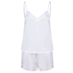 Ladies\u0027\u0020Satin\u0020Cami\u0020Short\u0020Pyjamas - White