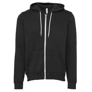 Unisex\u0020Poly\u002DCotton\u0020Fleece\u0020Full\u002DZip\u0020Hoodie - DTG Dark Grey