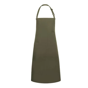 Oversized\u0020Bib\u0020Apron\u0020Basic\u0020with\u0020Buckle\u0020and\u0020Pocket - Moss Green (ca. Pantone 7764C)