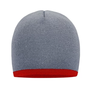 Beanie\u0020With\u0020Contrasting\u0020Border - Light Grey