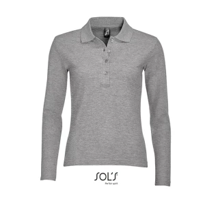 Women\u0027s\u0020Long\u0020Sleeve\u0020Polo\u0020Podium - Grey Melange